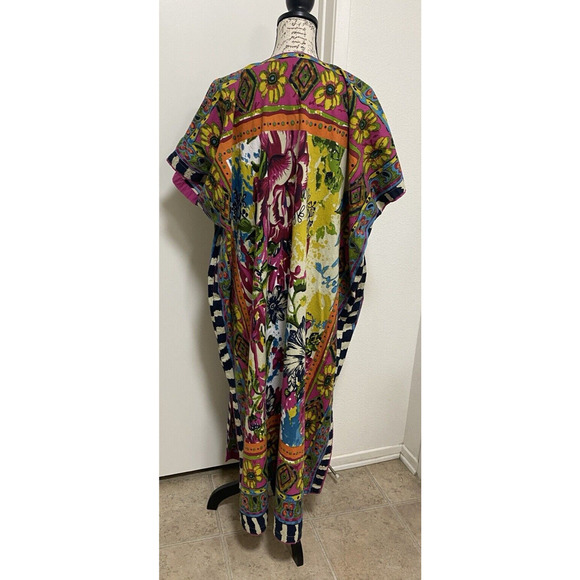 J Peterman Dress Womens Small/ Medium Pink Floral Kraftan Maxi - Picture 4 of 12